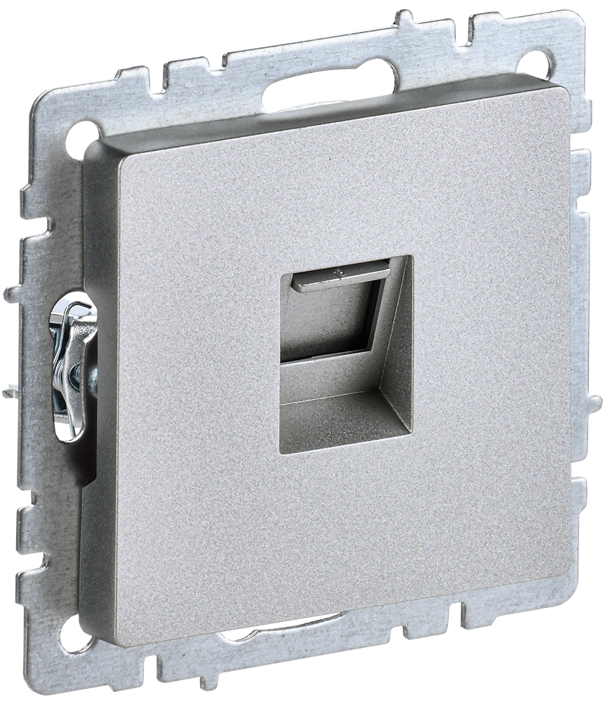 Розетка компьютерная RJ45 категории 5E BRITE IEK алюминий в Уссурийске