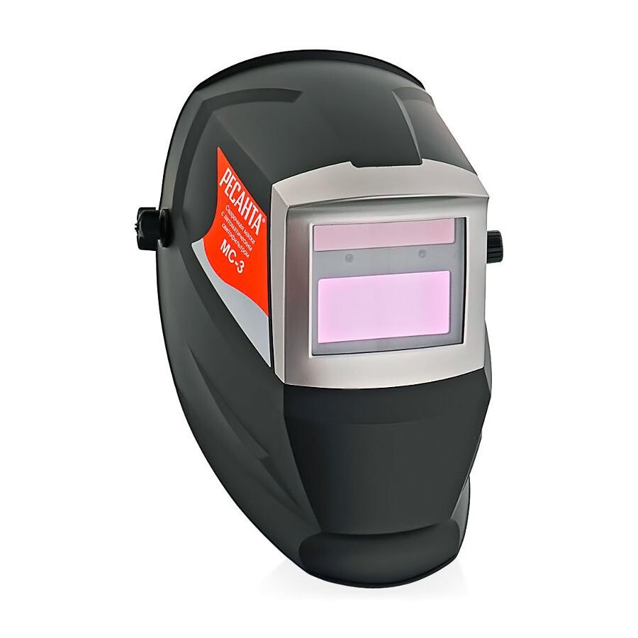 Сварочная маска МС-3 Ресанта (окно 92х42, регулировка чувствительности и задержки, время срабатывания 0,7 мс. режим шлифовка, тест батареи) в Уссурийске