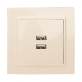 Минск Розетка USB 2-местная СП 2,1А  бежевая  EKF в Уссурийске