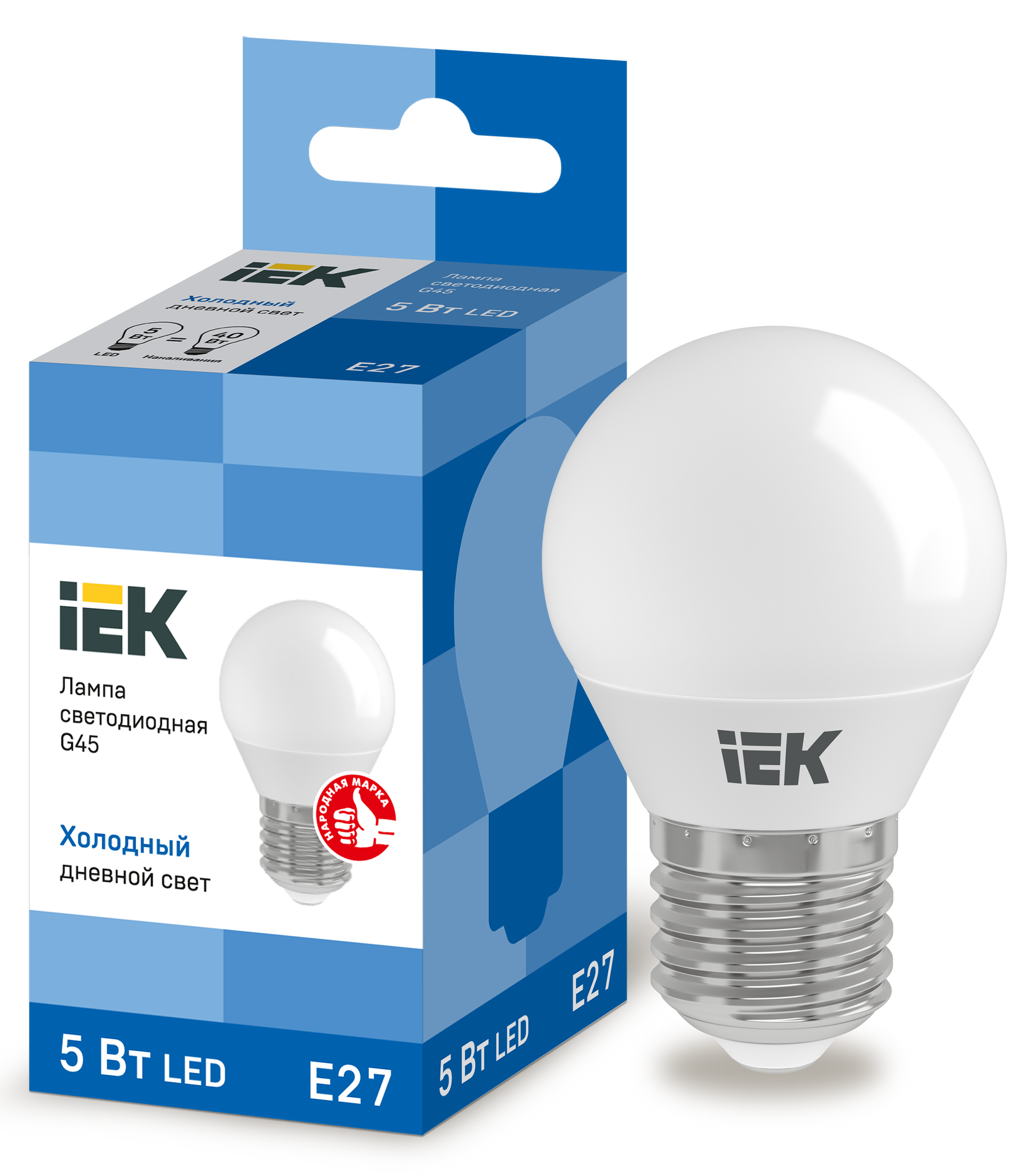 Лампа LED G45 шар 5Вт 230В 6500К E27 IEK в Уссурийске