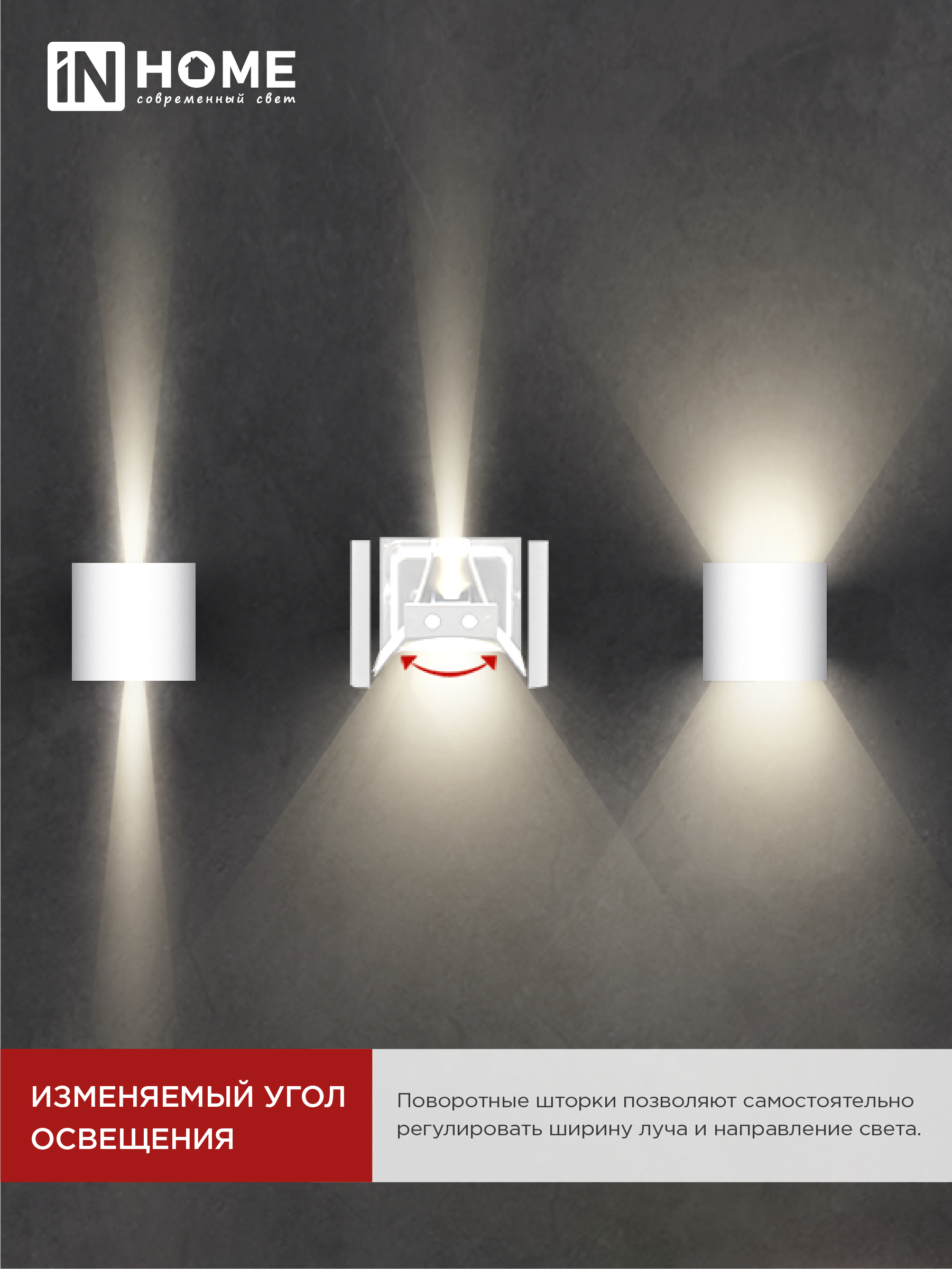 Светильник уличный светодиодный ДБУ DOT-S12W 12Вт 3000К IP54 квадратный белый IN HOME в Уссурийске