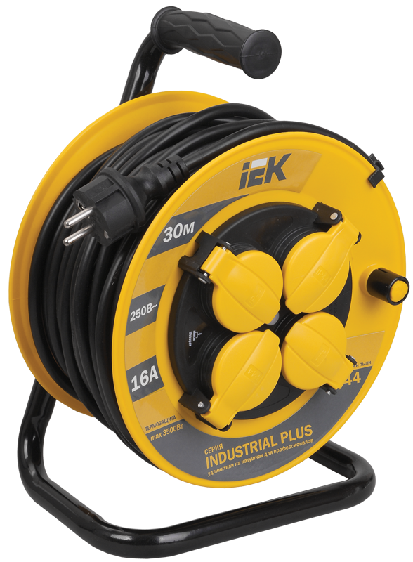 Катушка УК30 с т/з 4 места 2P+PE/30метров 3х1,5мм2 IP44 "Industrial plus" IEK в Уссурийске