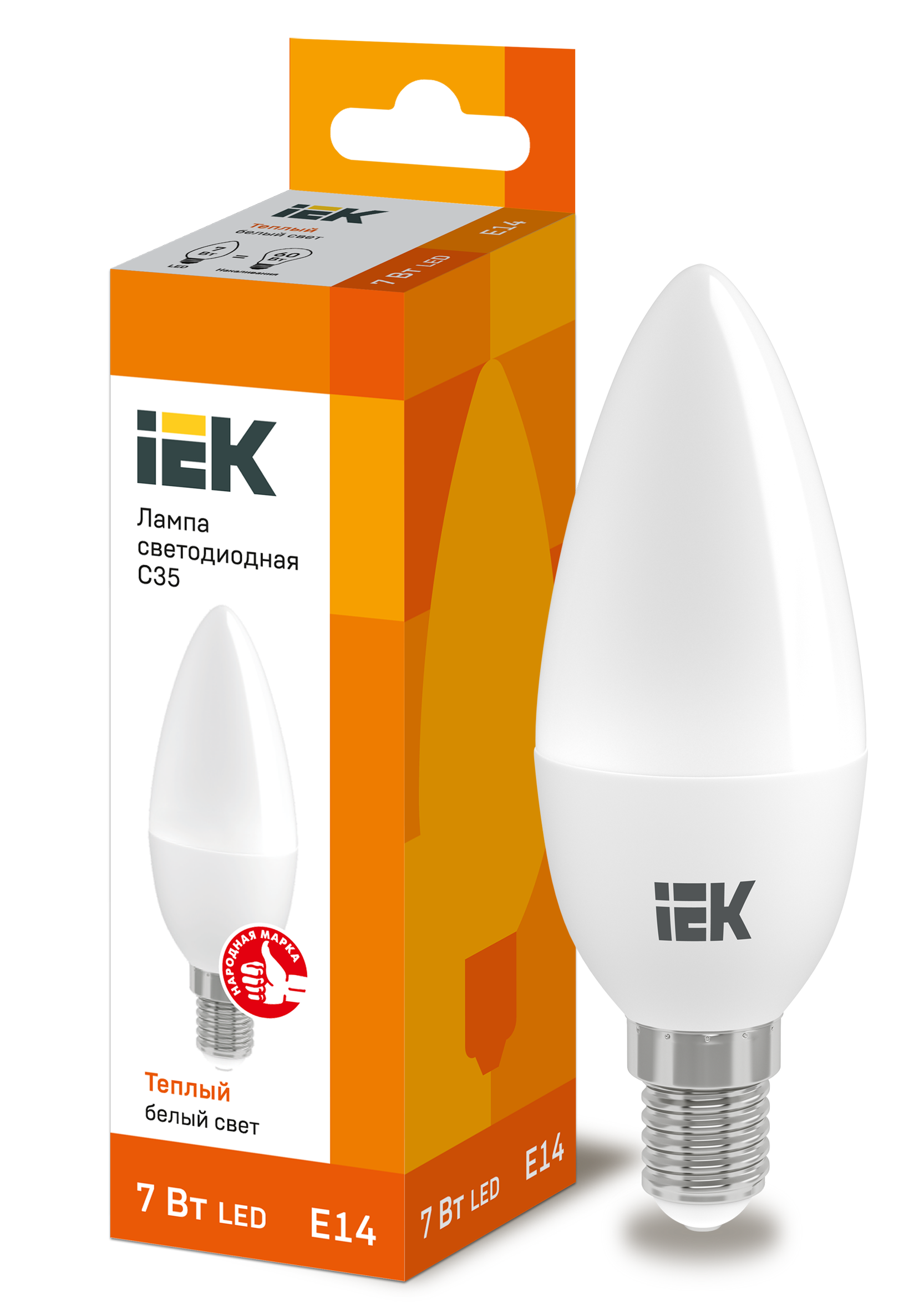 Лампа LED C35 свеча 7Вт 230В 3000К E14 IEK в Уссурийске