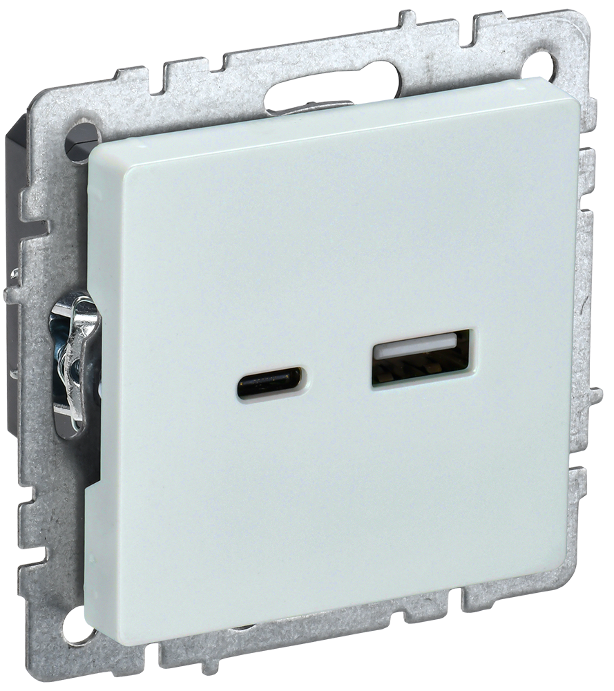 Розетка USB A+C 18Вт BRITE IEK жемчуг в Уссурийске