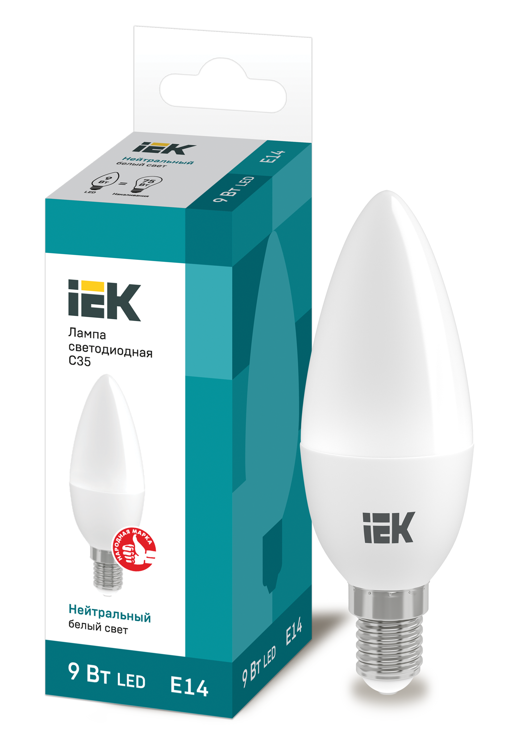 Лампа LED C35 свеча 9Вт 230В 4000К E14 IEK в Уссурийске