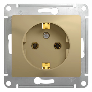 Розетка одинарная Glossa SE с заземлением титан в Уссурийске