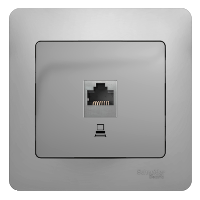 Розетка компьютерная Glossa SE алюминий в Уссурийске