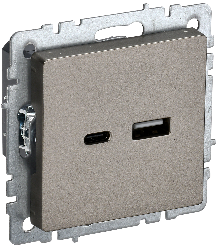 Розетка USB A+C 18Вт BRITE IEK шампань в Уссурийске