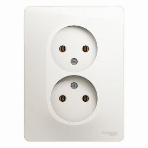 Розетка двойная Glossa SE перламутр в сборе в Уссурийске