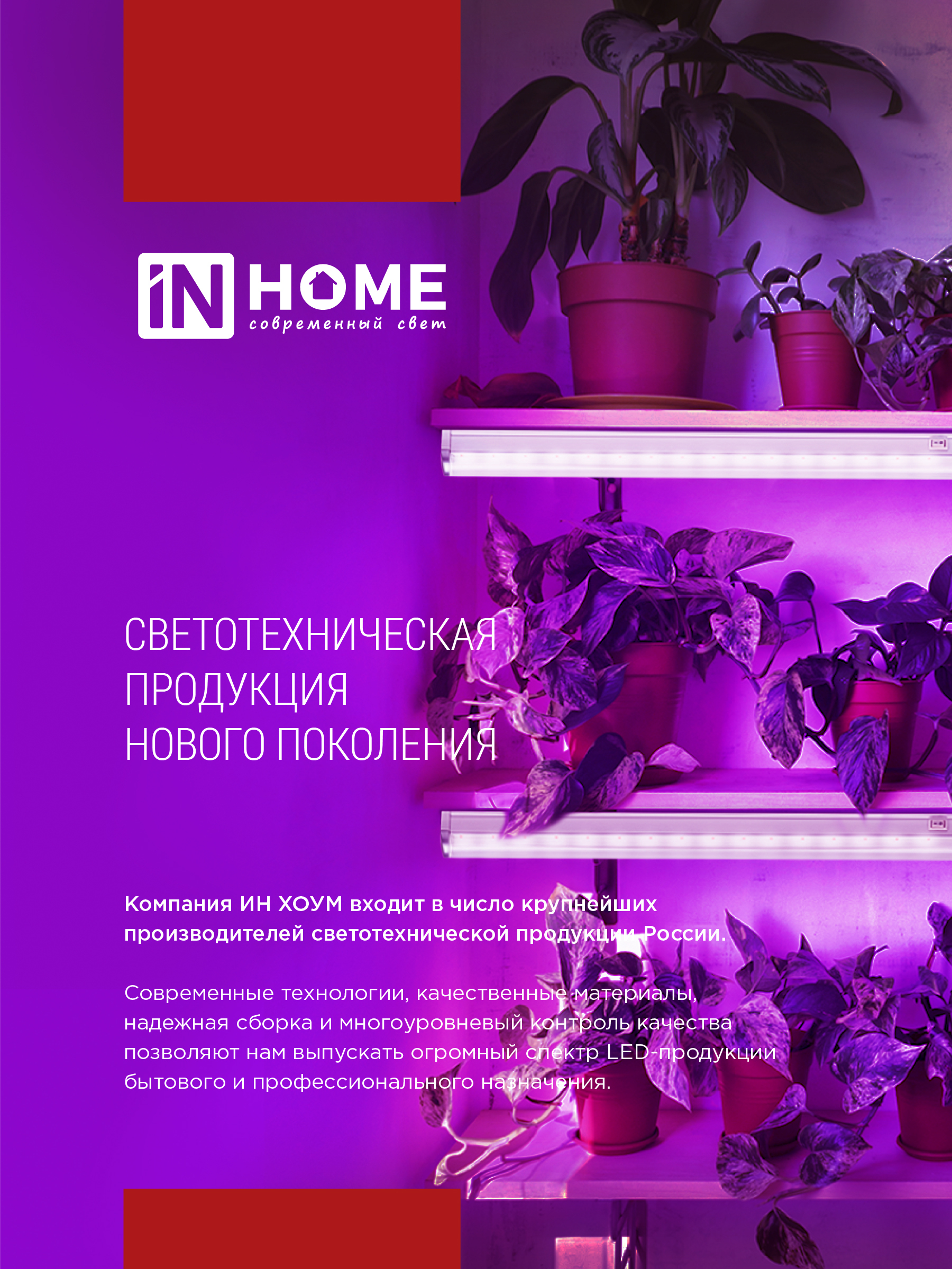 Светильник светодиодный СПБ-Т5 STD-ФИТО красно-синий спектр 10Вт 600мм IN HOME в Уссурийске