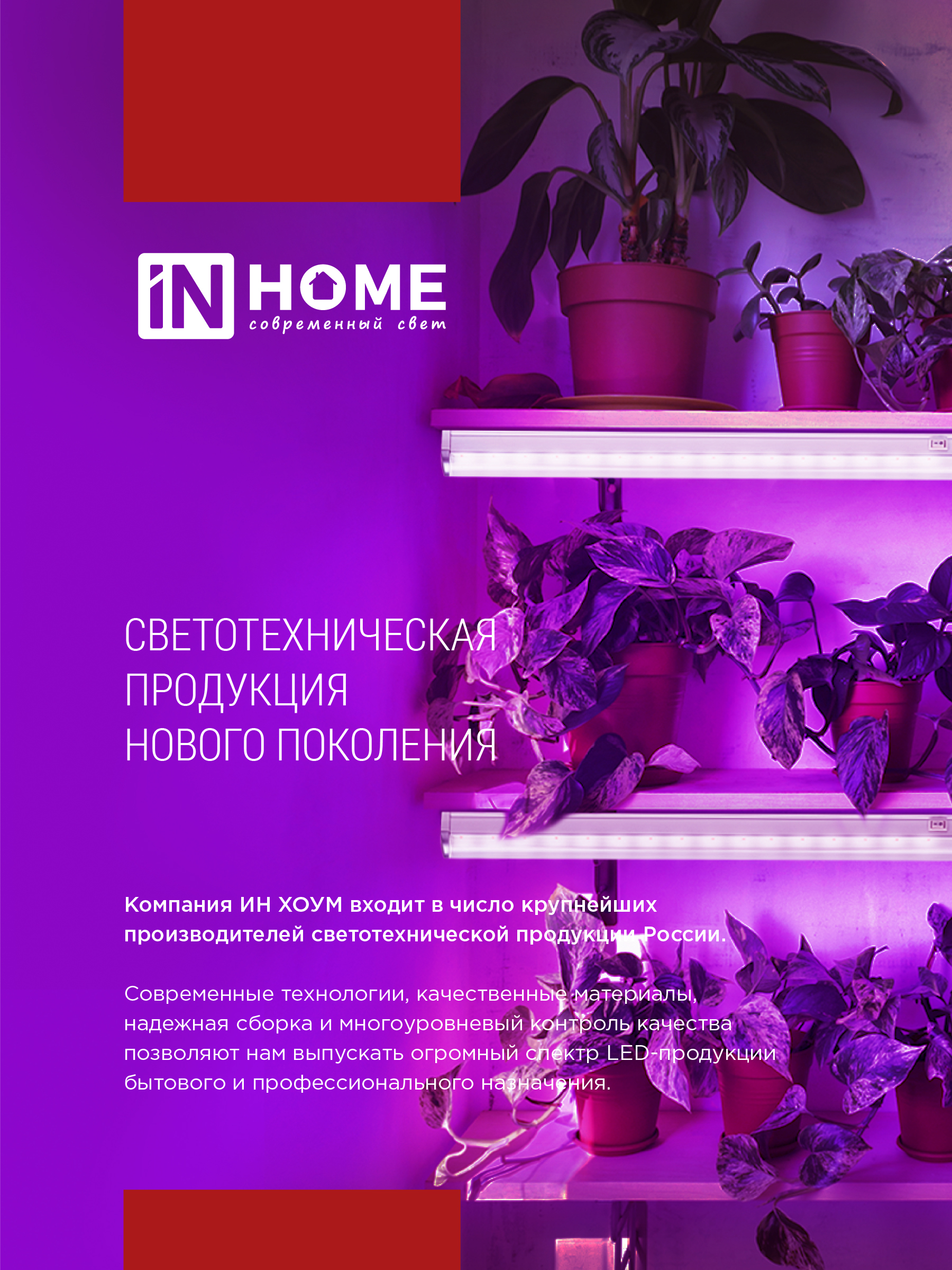 Светильник светодиодный СПБ-Т5 STD-ФИТО красно-синий спектр 20Вт 1200мм IN HOME в Уссурийске