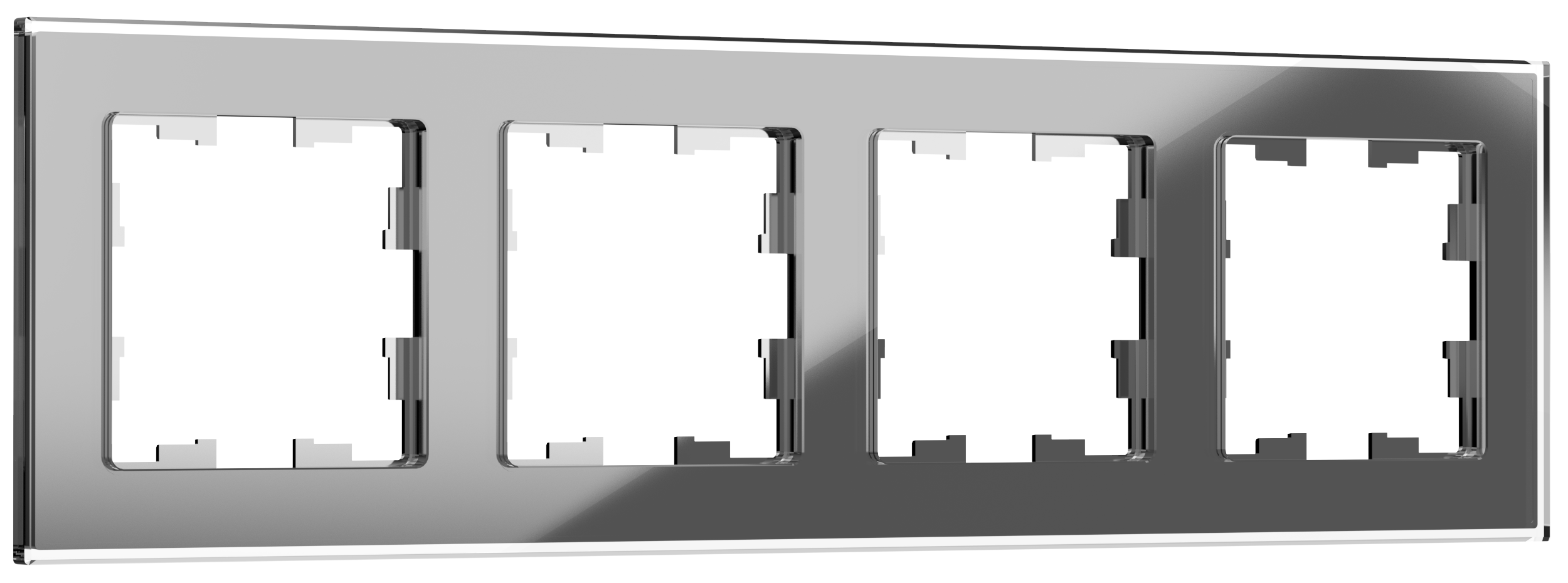 Рамка четырехместная BRITE IEK стекло серая в Уссурийске