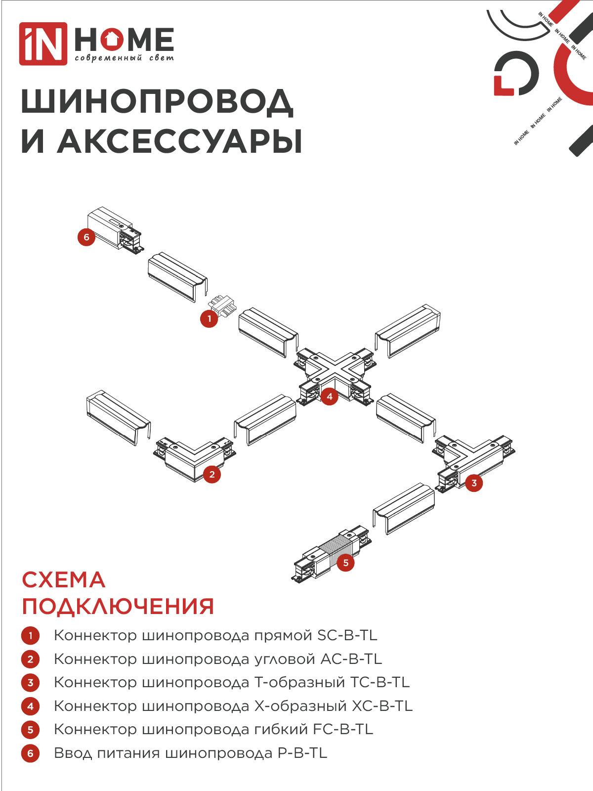 Светильник трековый TR-GX53 SBM-NL-BL с подсветкой черный IN HOME в Уссурийске