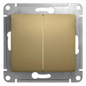 Выключатель двухклавишный Glossa SE титан в Уссурийске