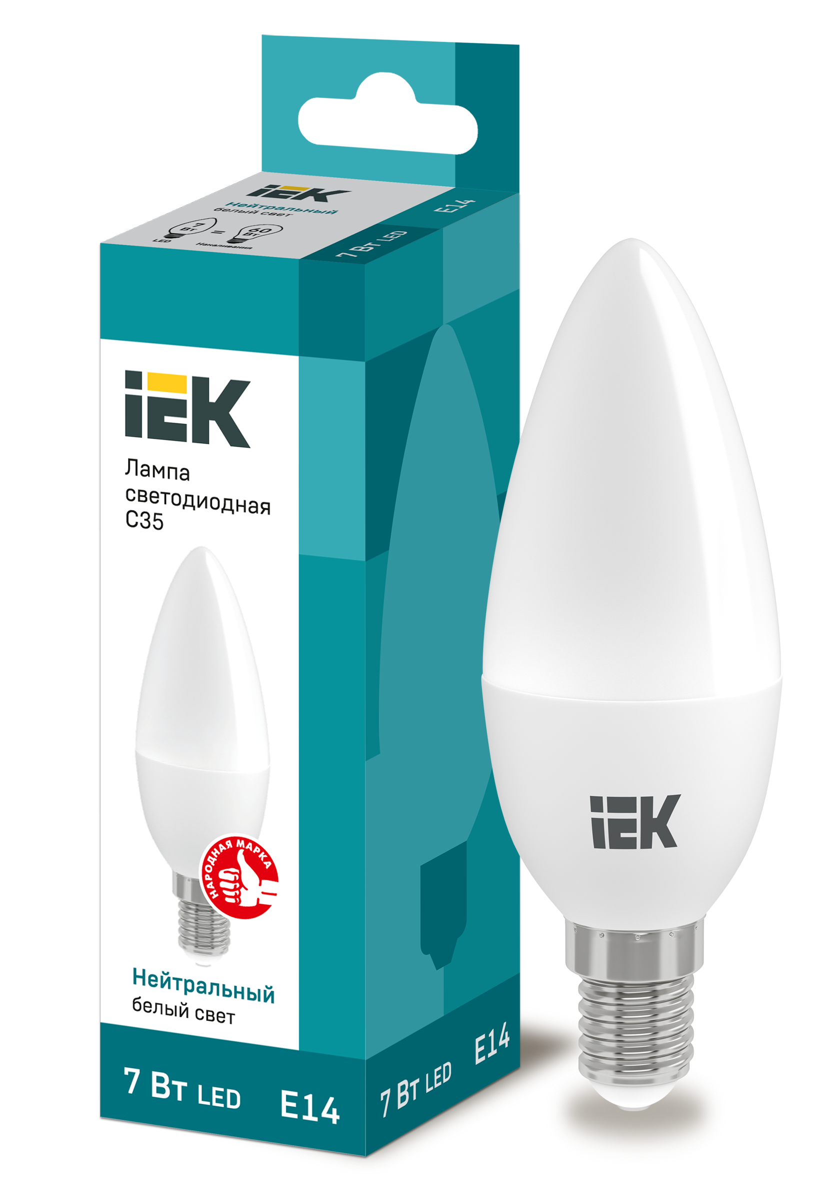 Лампа LED C35 свеча 7Вт 230В 4000К E14 IEK в Уссурийске
