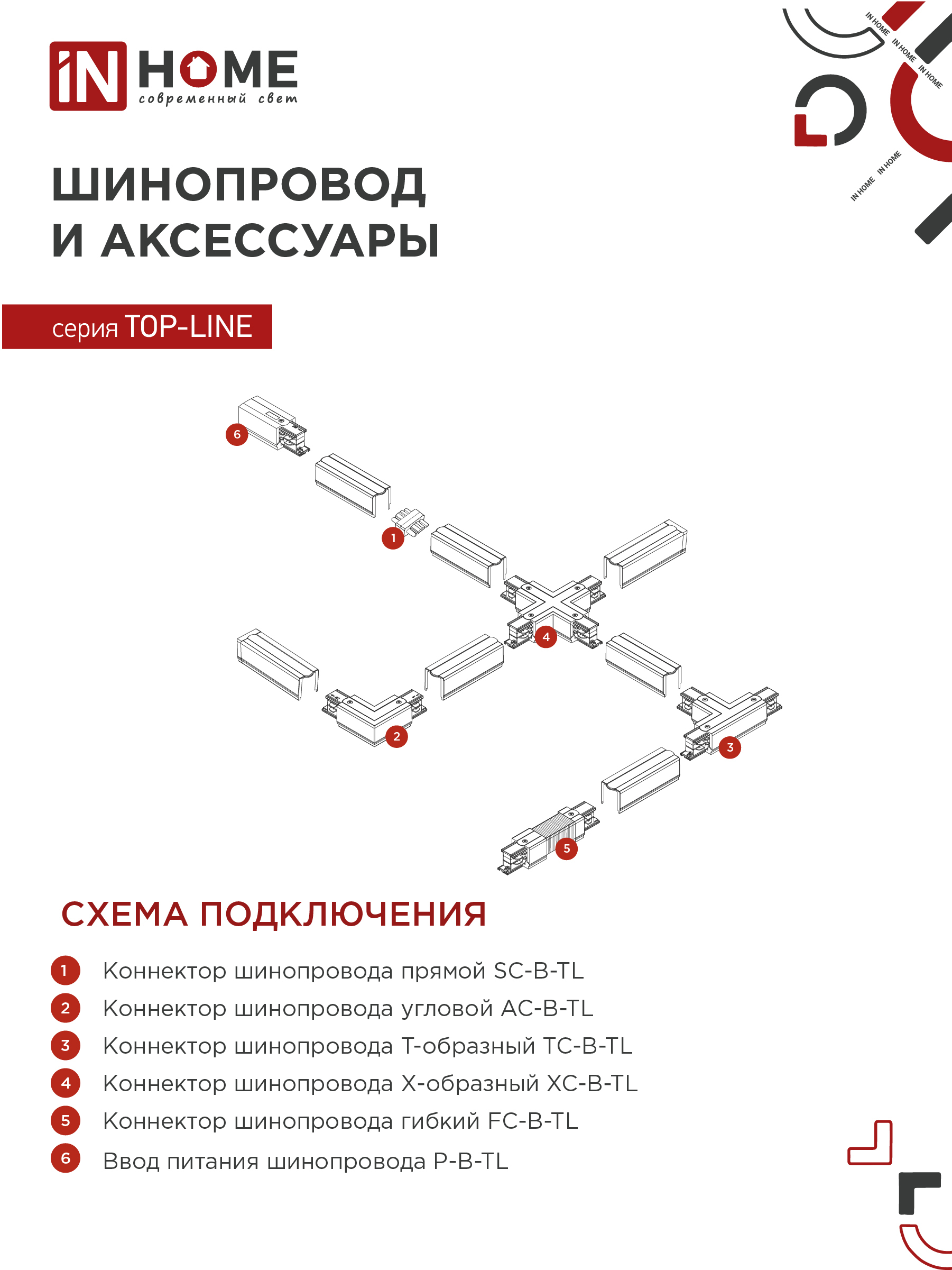Светильник трековый TR-GU10-TL 8SB под GU10 квадрат черный IN HOME в Уссурийске