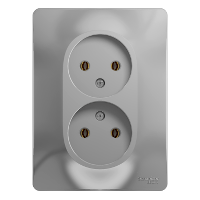 Розетка двойная Glossa SE алюминий в сборе в Уссурийске