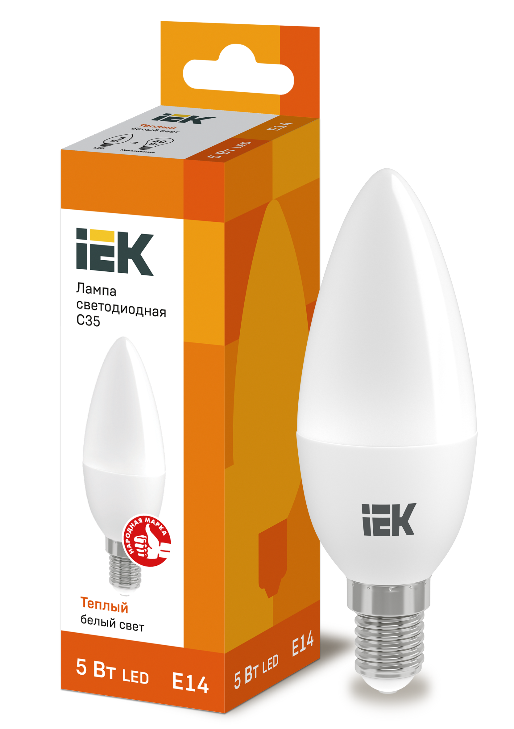 Лампа LED C35 свеча 5Вт 230В 3000К E14 IEK в Уссурийске