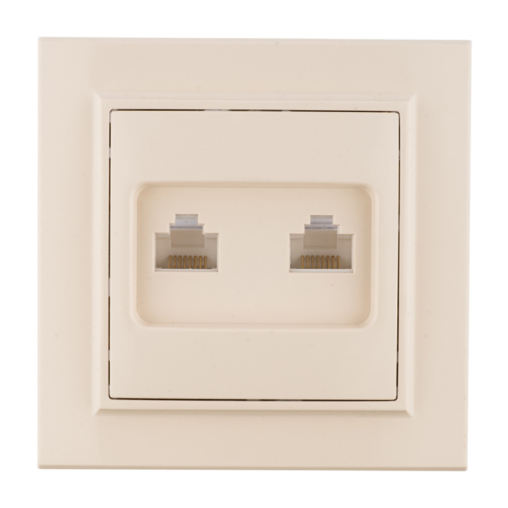 Розетка RJ-45+Phone СП бежевый Минск EKF в Уссурийске