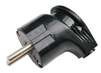Вилка угловая с заземлением 16А черная 4210 IN HOME в Уссурийске