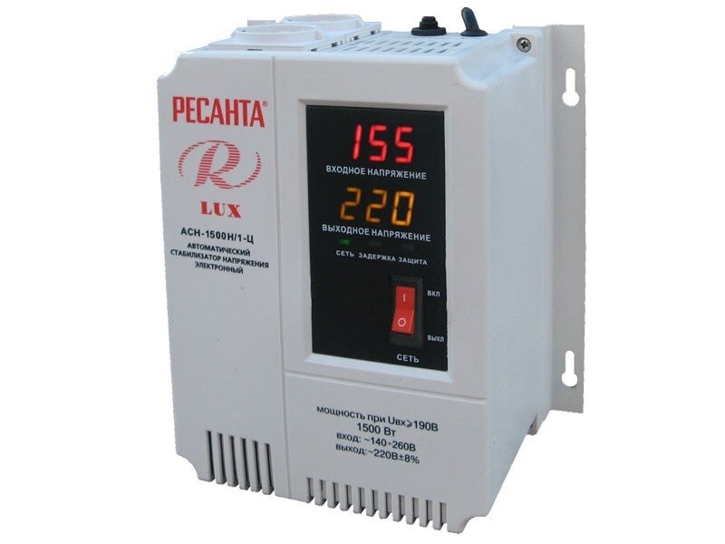 Стабилизатор напряжения однофазный цифровой настенный ACH-1500Н/1-Ц Lux Ресанта в Уссурийске