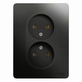 Розетка двойная Glossa SE антрацит в сборе в Уссурийске