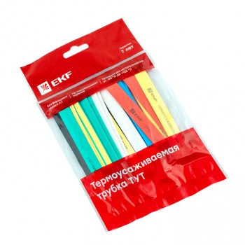 Термоусаживаемая трубка ТУТ нг 16/8 набор 7 цвет по 3 шт 100 мм EKF PROxima в Уссурийске