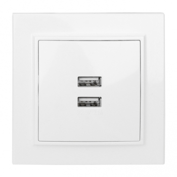 Розетка USB двойная Минск EKF белая в Уссурийске