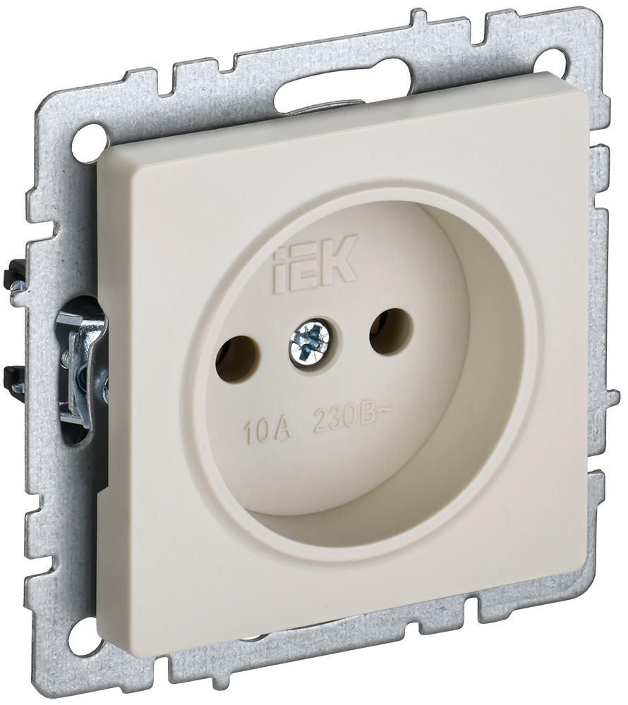 Розетка одинарная 10А BRITE IEK бежевая в Уссурийске