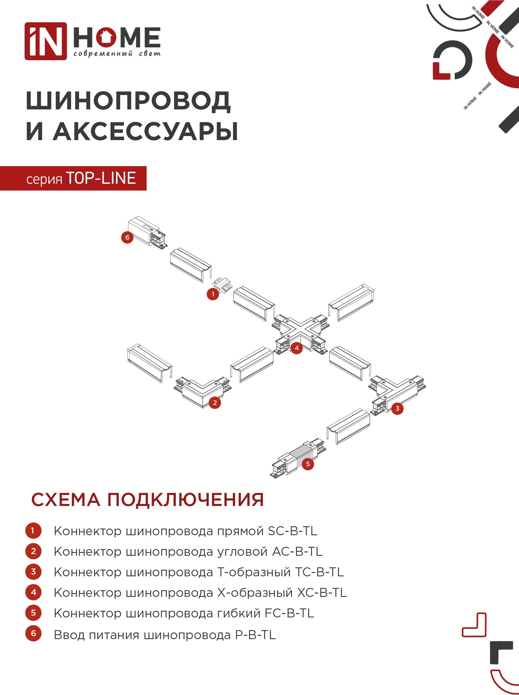 Светильник трековый TR-GX53-TL 50RW под лампу GX53 белый IN HOME в Уссурийске