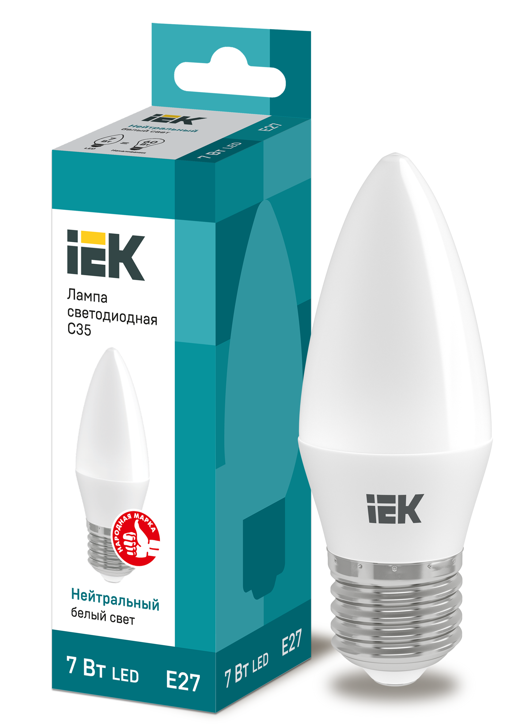 Лампа LED C35 свеча 7Вт 230В 4000К E27 IEK в Уссурийске