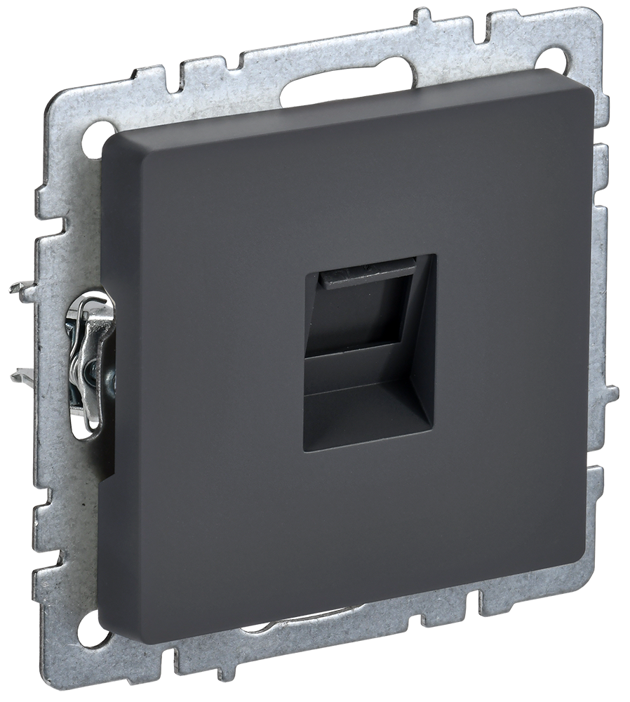 Розетка компьютерная RJ45 категории 5E BRITE IEK графит в Уссурийске