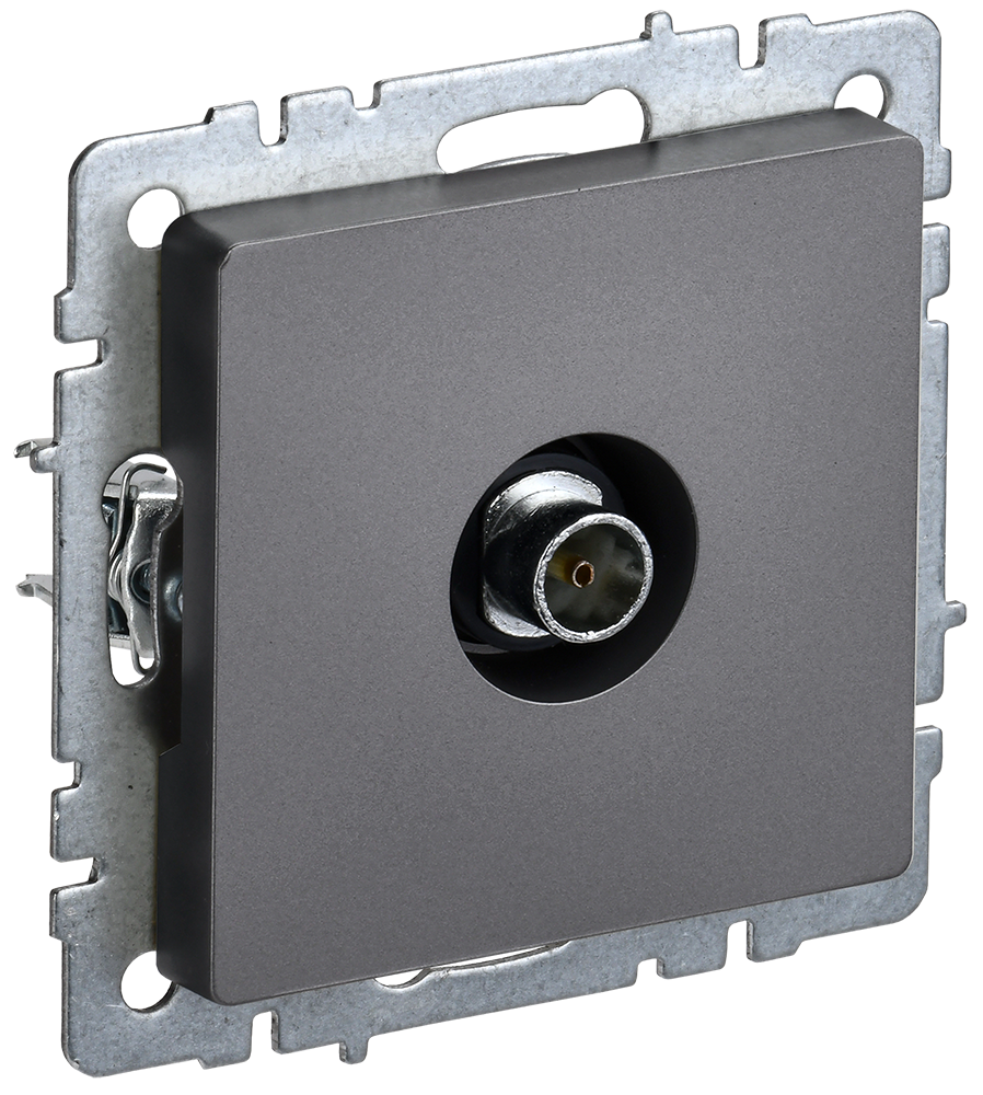 Розетка телевизионная оконечная BRITE IEK сталь в Уссурийске