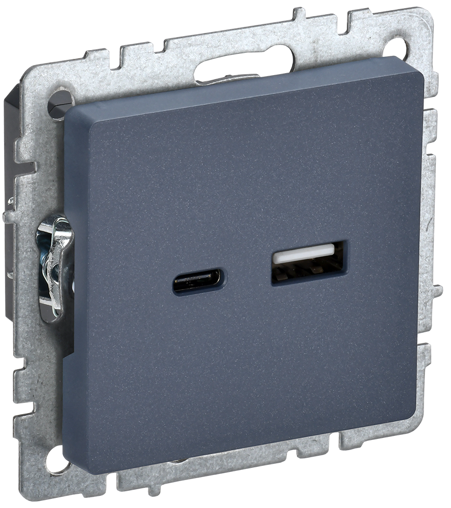Розетка USB A+C 18Вт BRITE IEK маренго в Уссурийске