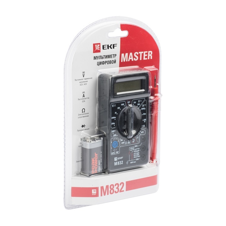 Мультиметр цифровой M832 EKF Master в Уссурийске