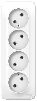 Розетка четырехместная BLANCA SE накладная с изоляционной пластиной белая в Уссурийске