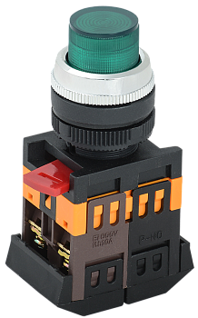 Кнопка ABLFP-22 зеленая d22мм неон 240В 1з+1р IEK в Уссурийске