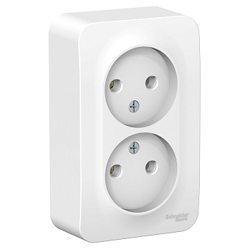 Розетка двойная BLANCA SE накладная с монтажной пластиной белая в Уссурийске