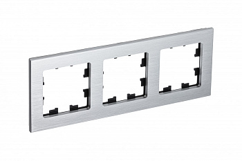 Рамка тройная AtlasDesign Nature SE металл серебро в Уссурийске