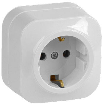 Розетка 1ая с з/к НАКЛАДНАЯ 16А GLORY белая РС20-3-ХБ IEK в Уссурийске