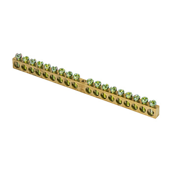 Шина PEN "ноль-земля" (6х9мм) 18 отверстий латунь крепеж по центру EKF PROxima в Уссурийске