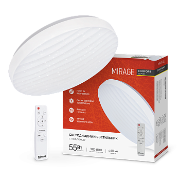 Светильник светодиодный COMFORT MIRAGE 55Вт 230В 3000-6500K 4400Лм 400x70мм с пультом ДУ IN HOME в Уссурийске