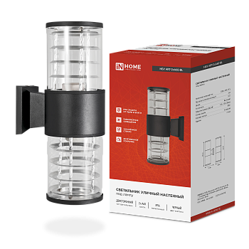 Светильник уличный настенный двусторонний НБУ ART-2хA60-BL алюминиевый черный IP54 IN HOME в Уссурийске