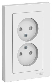 Розетка двойная AtlasDesign SE без з/к лотос в сборе ATN001322 в Уссурийске