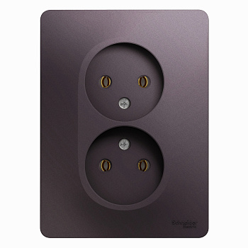 Розетка двойная Glossa SE сиреневый туман в сборе в Уссурийске