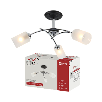 Люстра под лампу AURA NEST-3E27-CH 3хЕ27 матовый плафон хромированный корпус IN HOME в Уссурийске