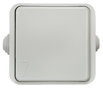 Розетка одинарная с крышкой AQUA белая полугерметичная 3110 IN HOME в Уссурийске