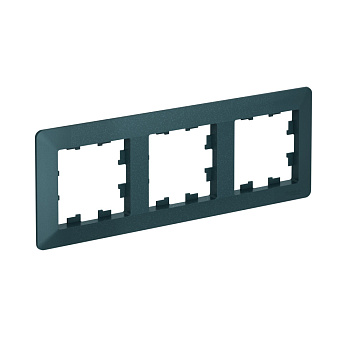 Рамка тройная AtlasDesign AIR SE ИЗУМРУД/дымчатая черная в Уссурийске