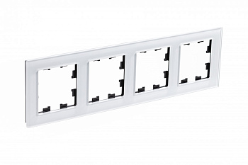 Рамка четырехместная AtlasDesign Nature SE стекло белая в Уссурийске