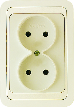 Розетка двойная МИМОЗА MAKEL крем в Уссурийске
